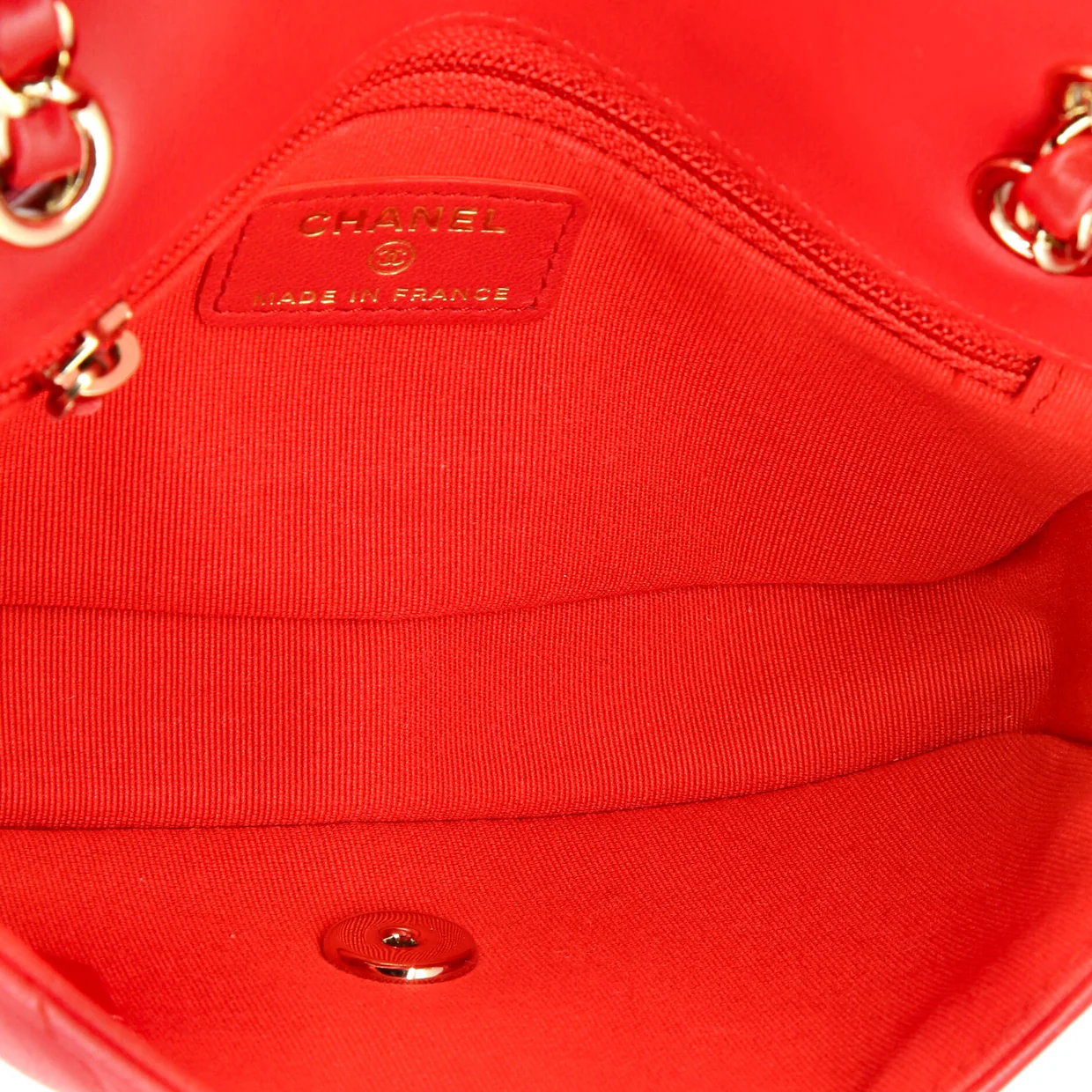 CC Chain Flap Bag Chevron Stitched Calfskin Mini - Deep Luxury