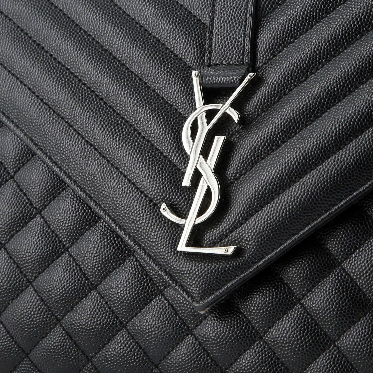 Classic Monogram Envelope Satchel Mixed Matelasse Leather Large - Deep Luxury