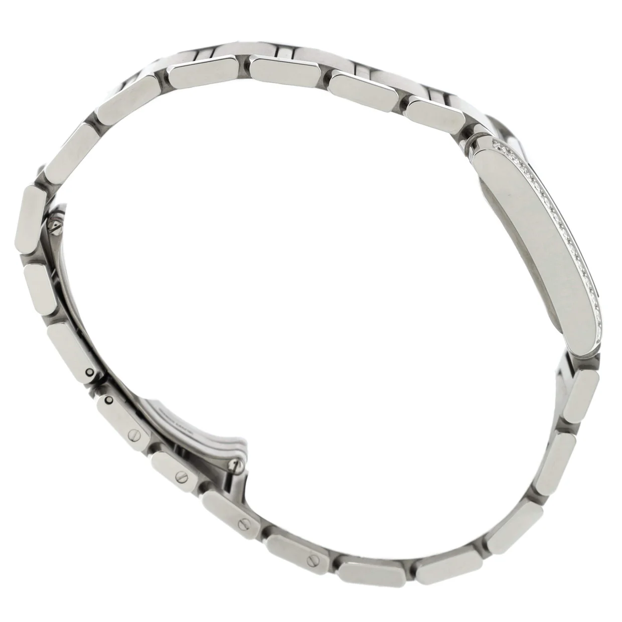 Tank Francaise Quartz Watch Stainless Steel with Diamond Bezel 25 - Deep Luxury