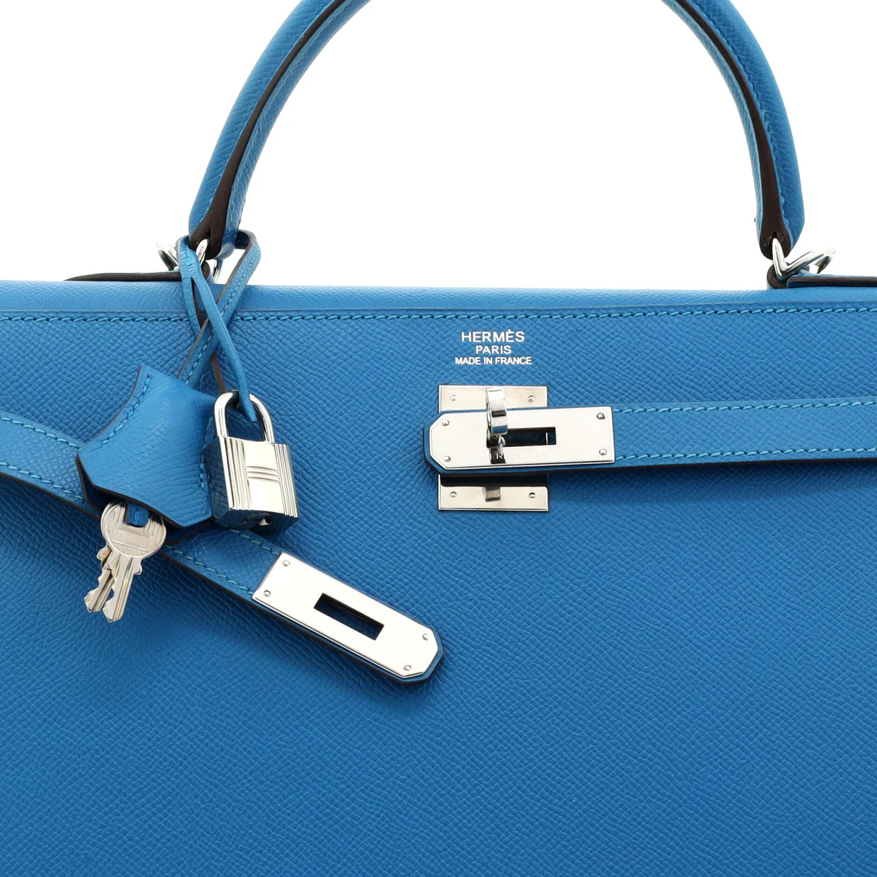 Kelly Handbag Mykonos Epsom with Palladium Hardware 35 - Deep Luxury
