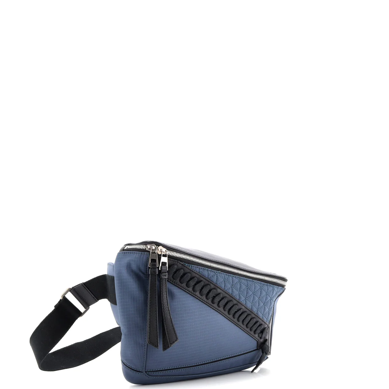 Puzzle Bum Bag Whipstitch Nylon wth Leather Small - Deep Luxury