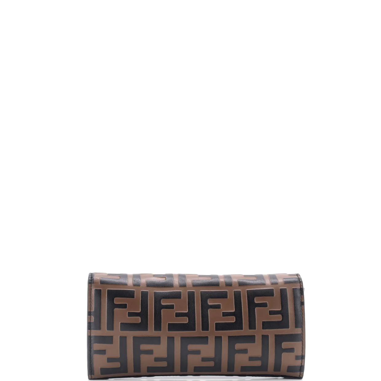 F is Fendi Continental Chain Wallet Zucca Embossed Leather - Deep Luxury