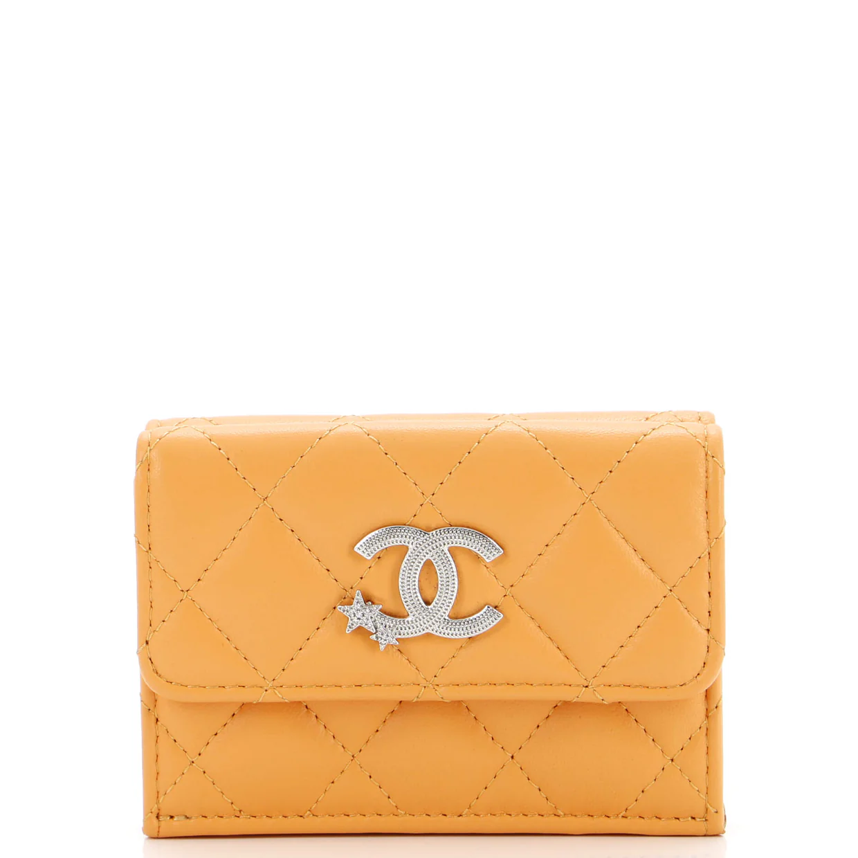 CC Stars Trifold Flap Wallet Quilted Lambskin Small - Deep Luxury