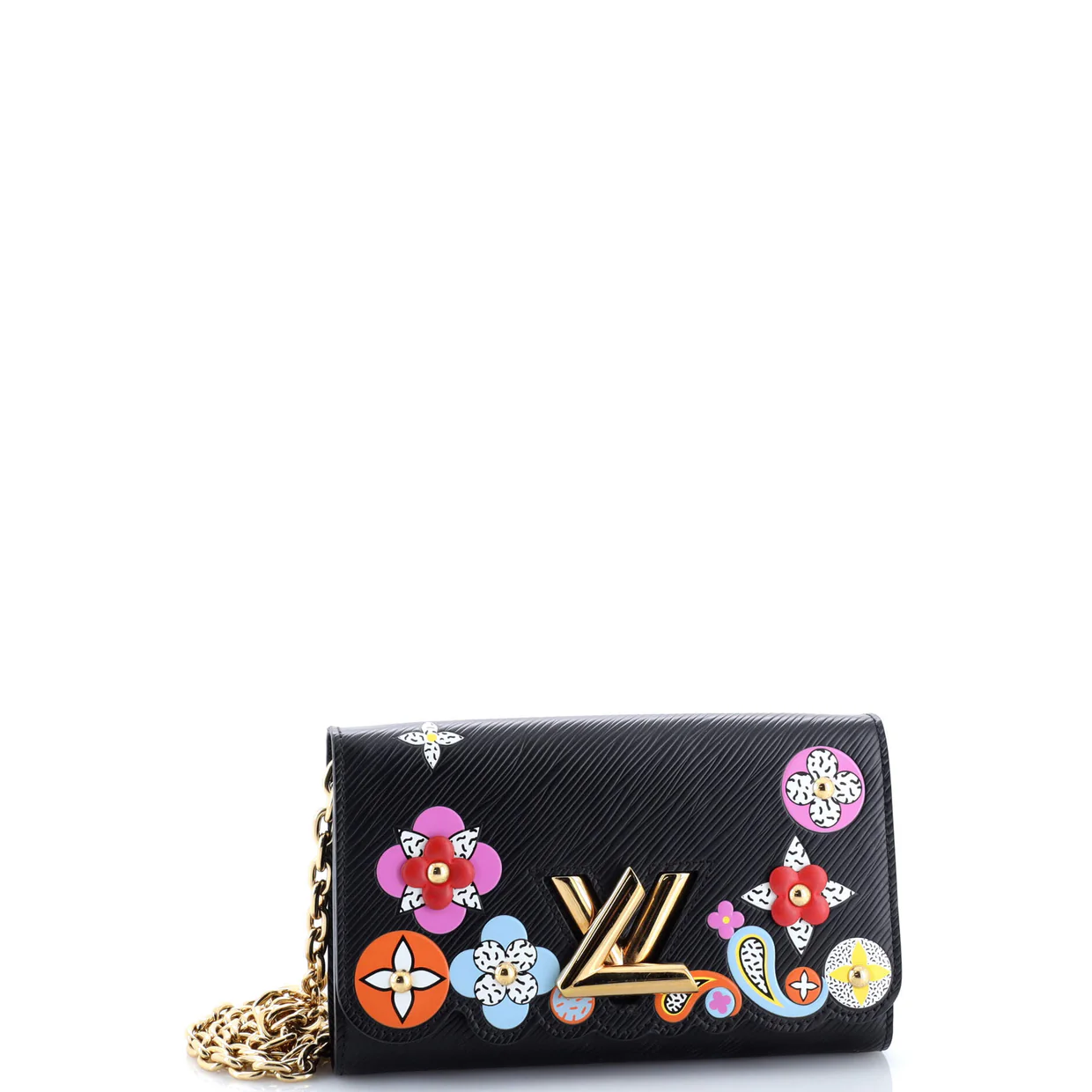 Twist Chain Wallet Limited Edition Floral Patchwork Epi Leather - Deep Luxury
