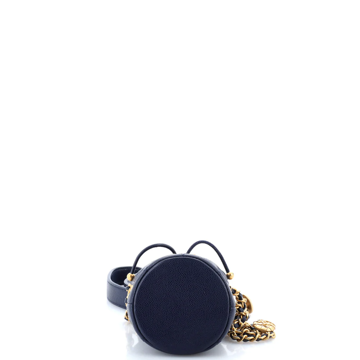 Twist Your Buttons Drawstring Bucket Bag Quilted Caviar Mini - Deep Luxury
