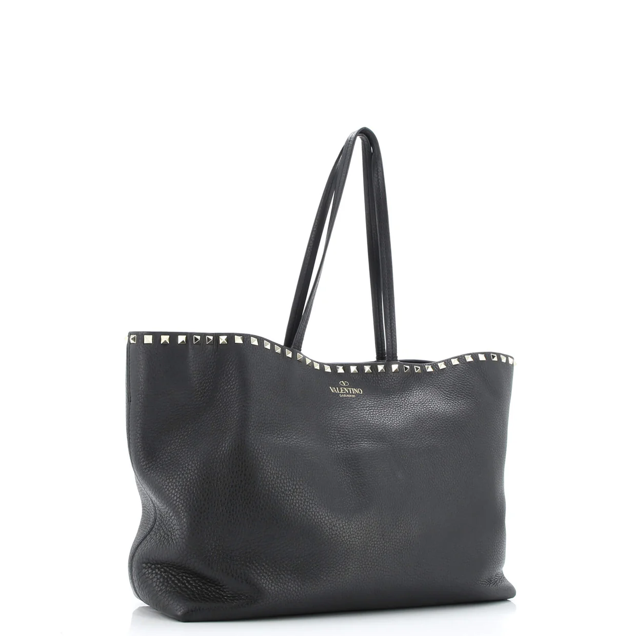 Rockstud Shopper Tote Leather Large - Deep Luxury