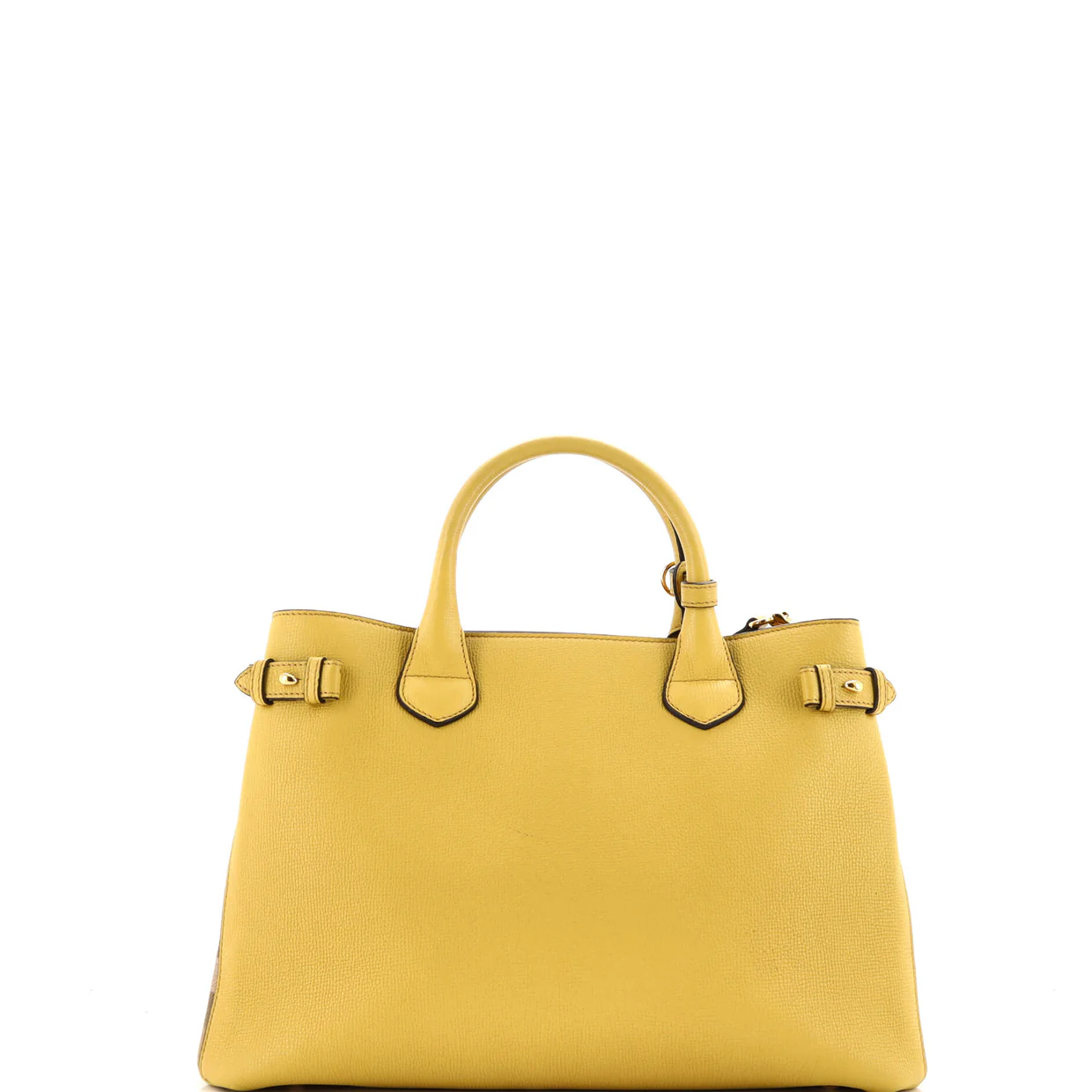 Banner Tote Leather and House Check Canvas Medium - Deep Luxury