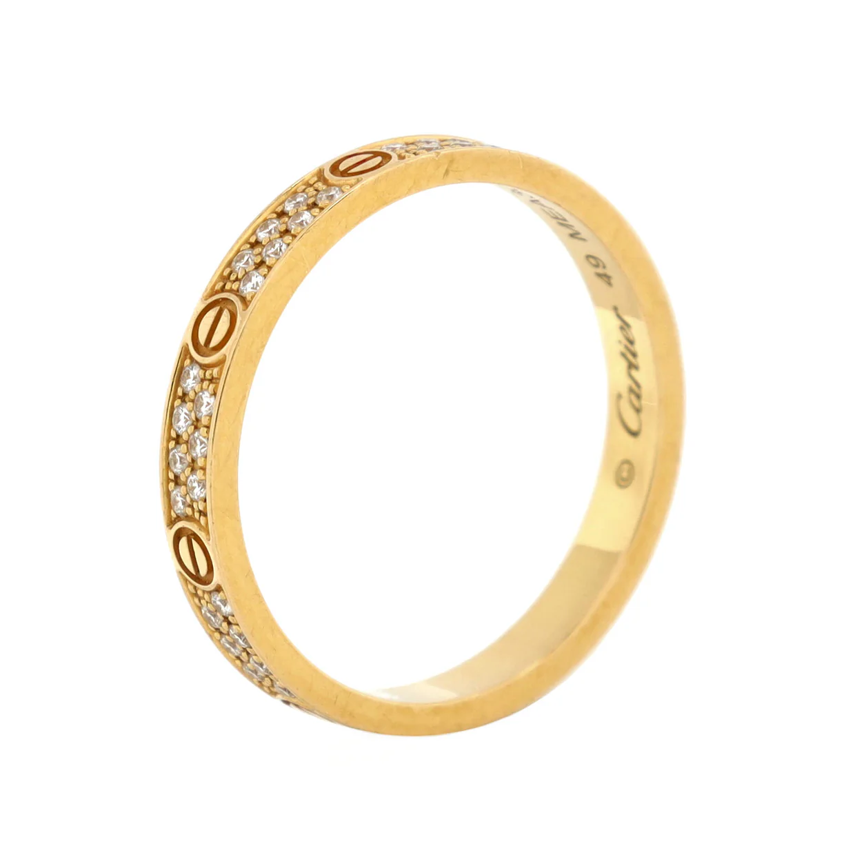 Love Wedding Band Pave Diamonds Ring 18K Yellow Gold and Diamonds Small - Deep Luxury