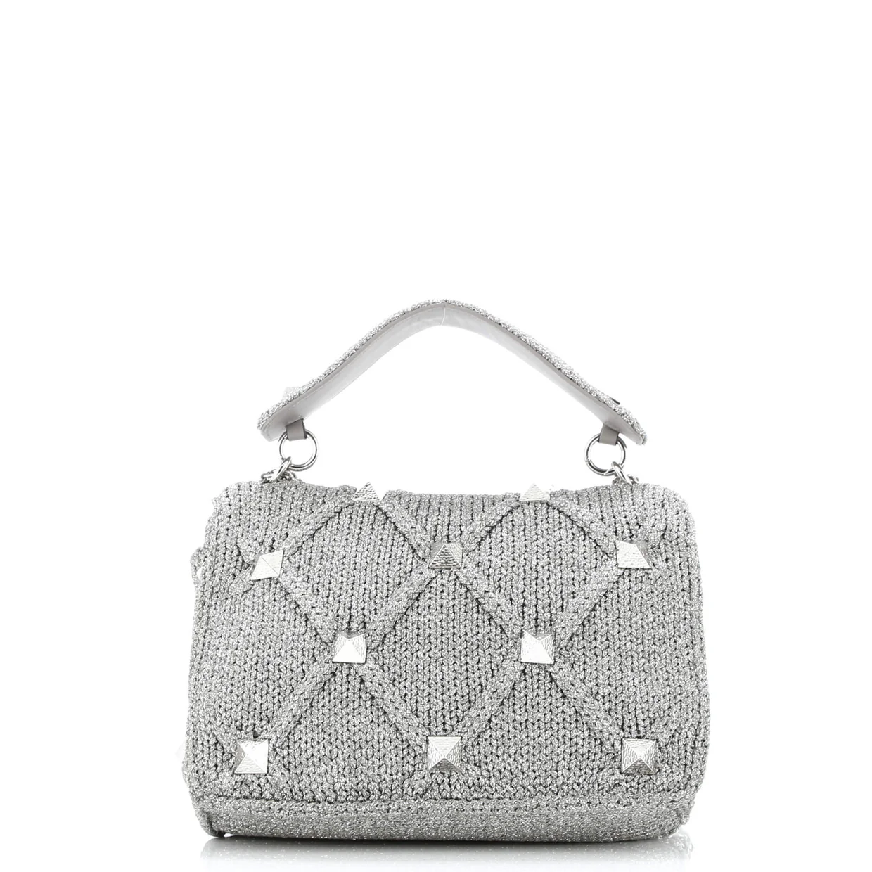 Roman Stud Flap Bag Quilted Knit Large - Deep Luxury