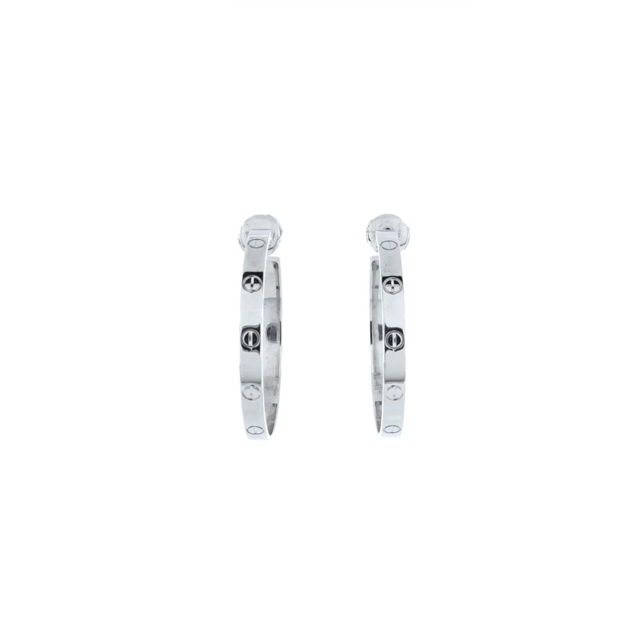 Love Hoop Earrings 18K White Gold Large - Deep Luxury