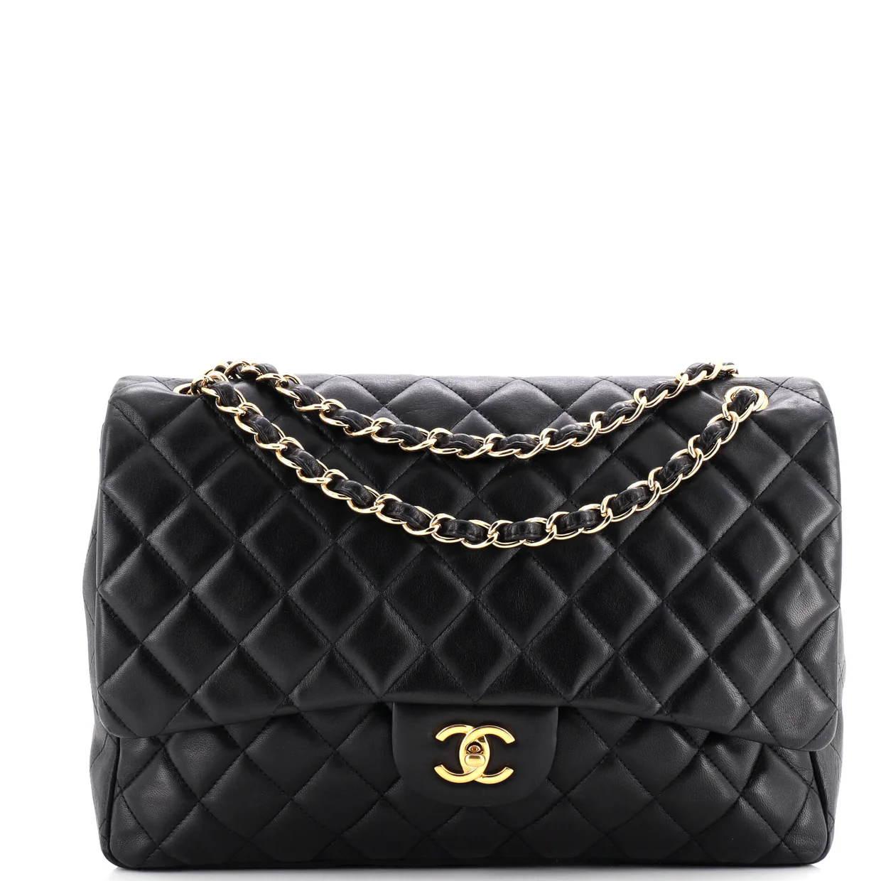 Classic Single Flap Bag Quilted Lambskin Maxi - Deep Luxury