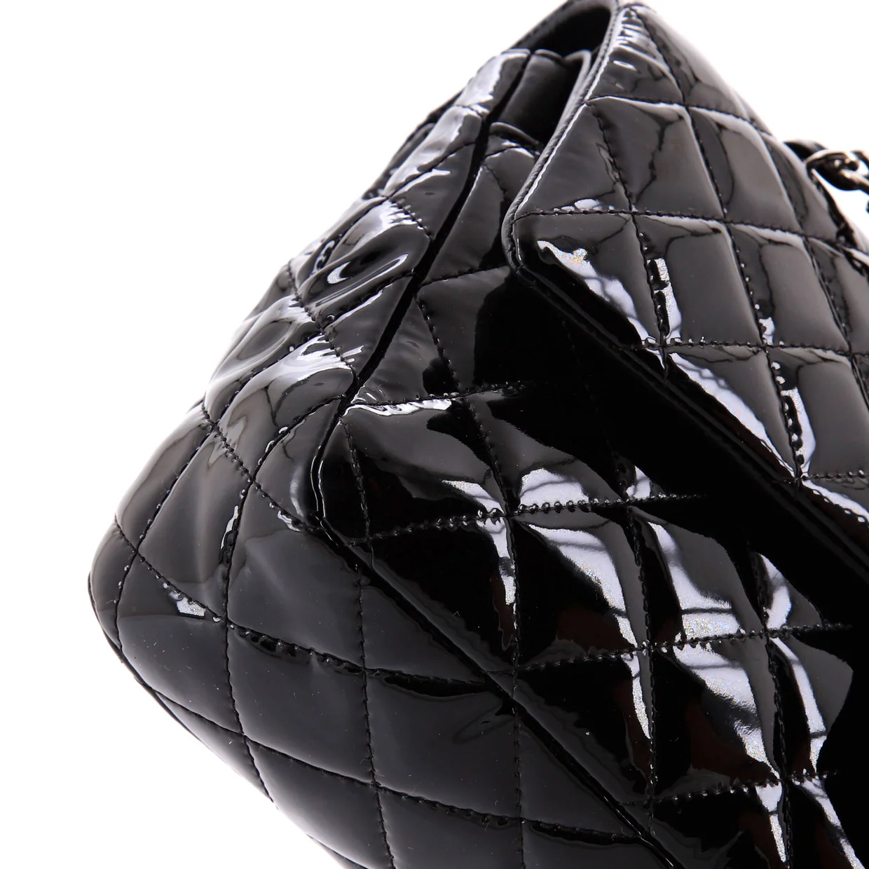 Classic Double Flap Bag Quilted Patent Medium - Deep Luxury