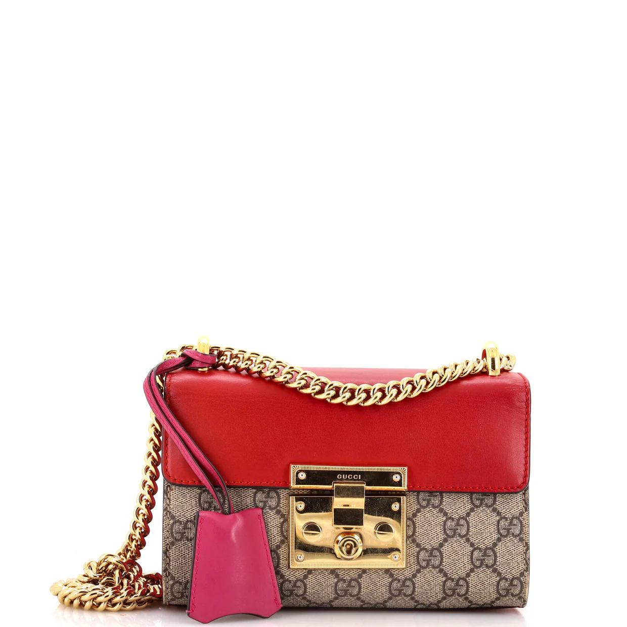 Padlock Shoulder Bag GG Coated Canvas and Leather Small - Deep Luxury