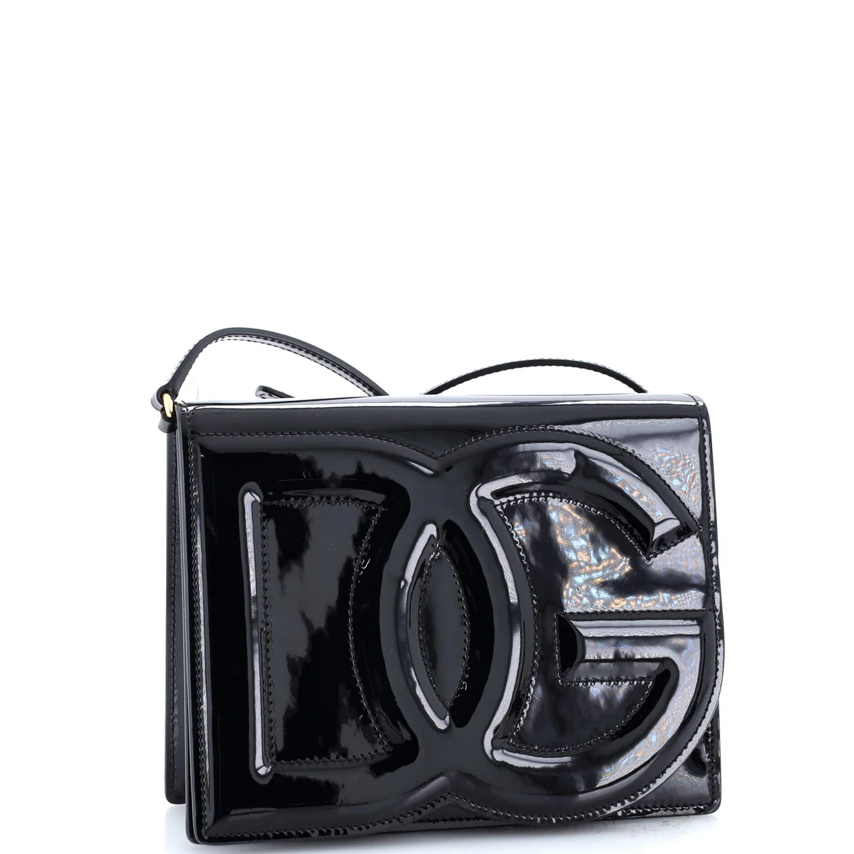 DG Logo Flap Shoulder Bag Leather Small - Deep Luxury