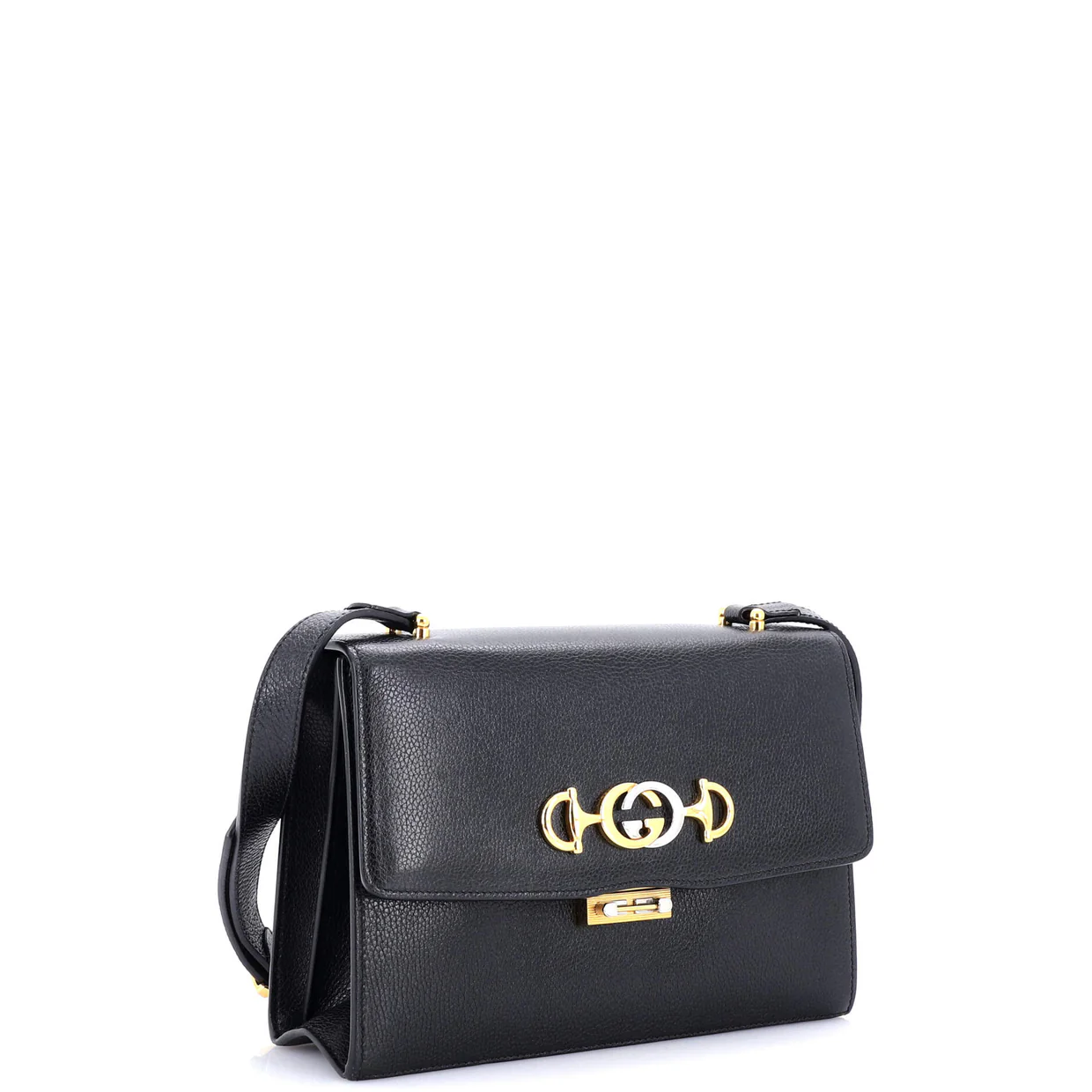 Zumi Flap Shoulder Bag Leather Small - Deep Luxury