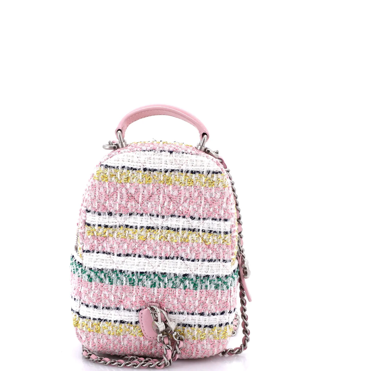 Classic CC Chain Pocket Backpack Quilted Tweed Mini - Deep Luxury