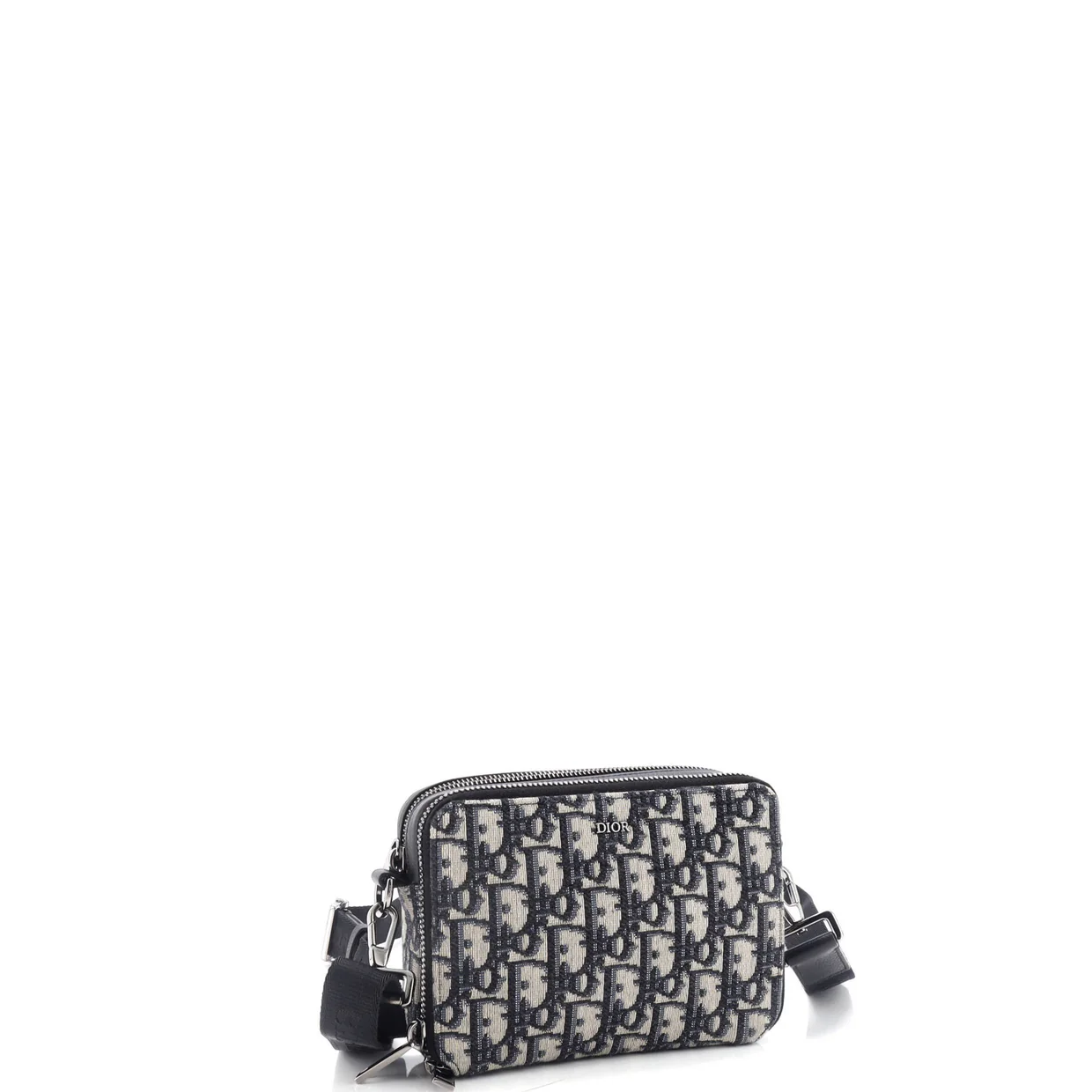 Double Zip Crossbody Pouch Oblique Canvas - Deep Luxury