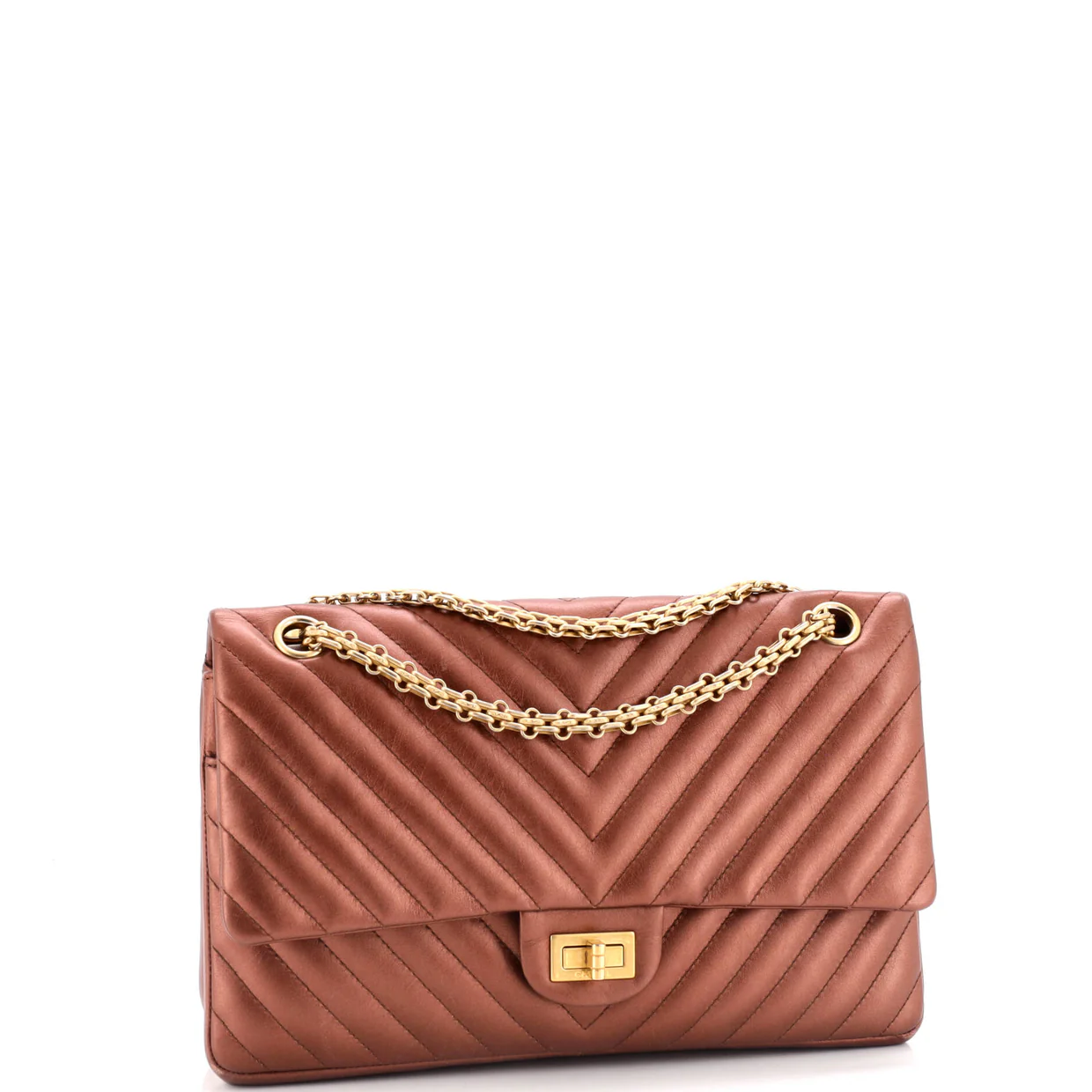 Reissue 2.55 Flap Bag Chevron Aged Calfskin 226 - Deep Luxury