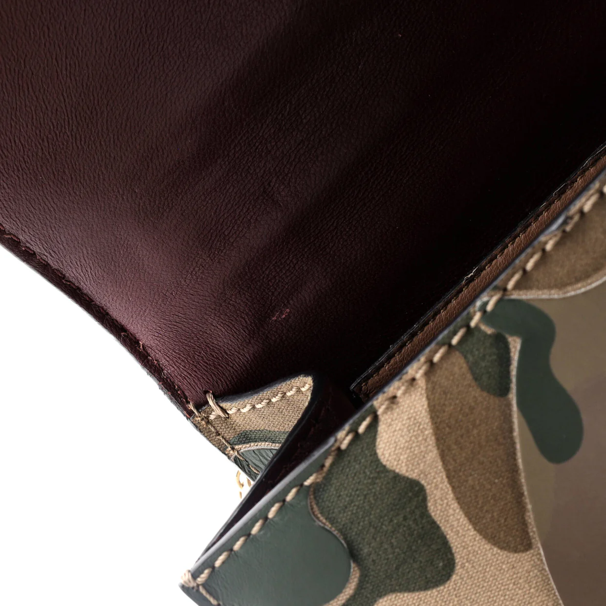 Glam Lock Shoulder Bag Camo Leather and Canvas Medium - Deep Luxury