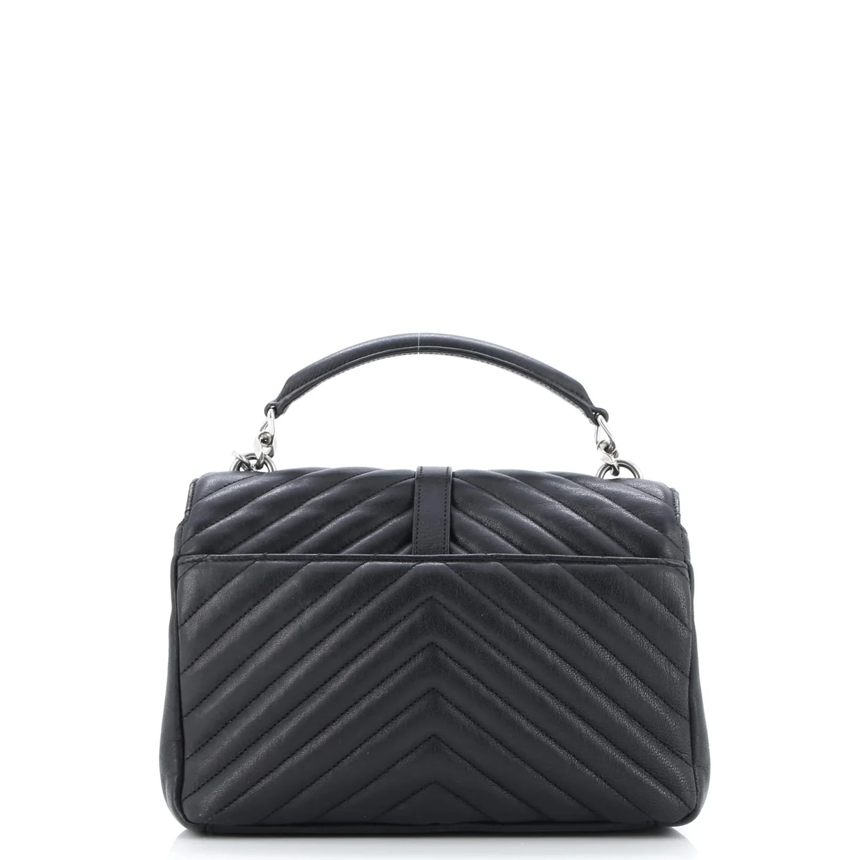 Classic Monogram College Bag Embellished Matelasse Chevron Leather Medium - Deep Luxury