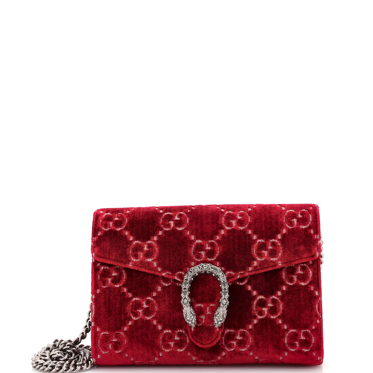 Dionysus Chain Wallet GG Velvet Small - Deep Luxury