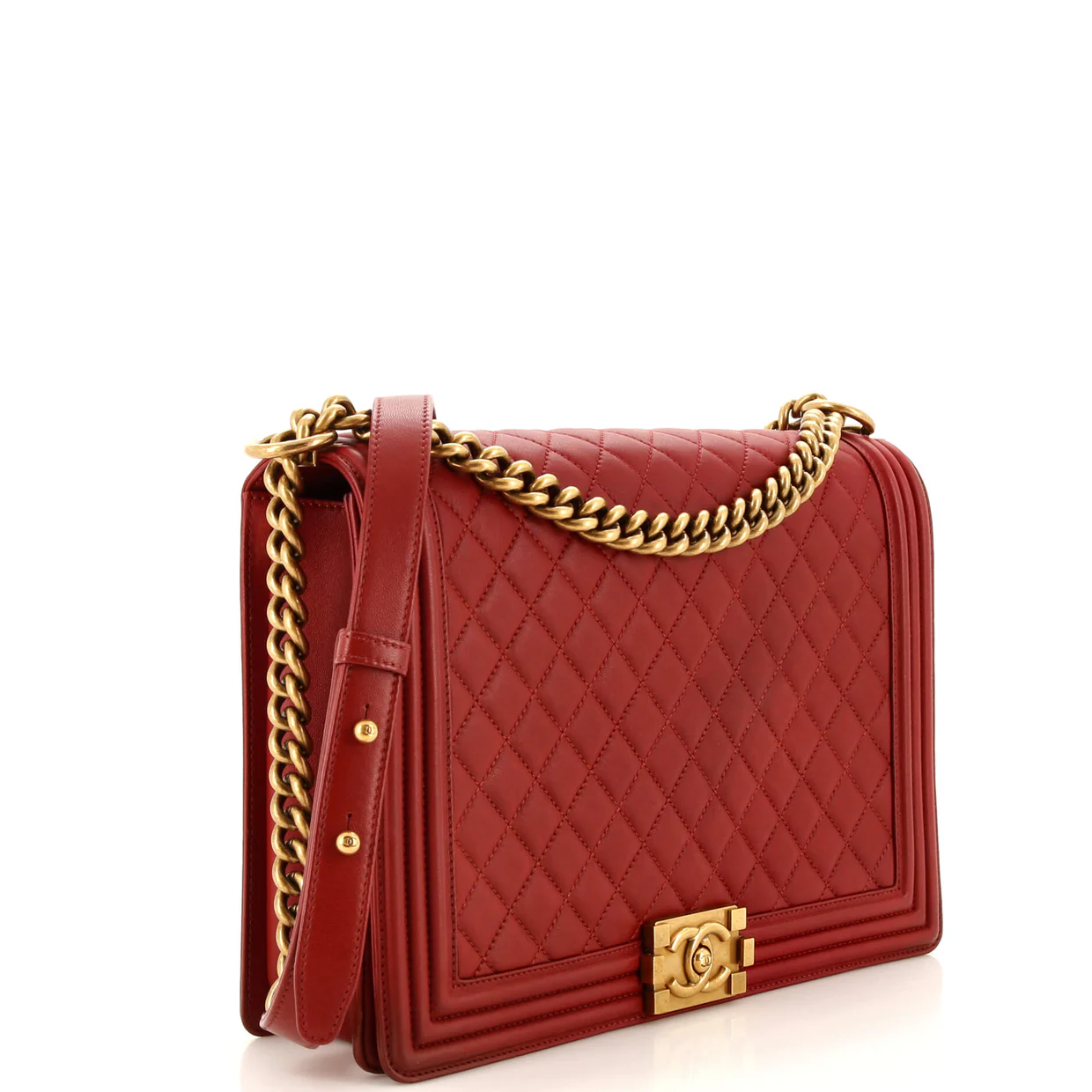 Boy Flap Bag Quilted Lambskin Large - Deep Luxury