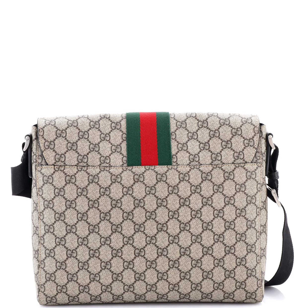 Web Flap Messenger Bag GG Coated Canvas Medium - Deep Luxury