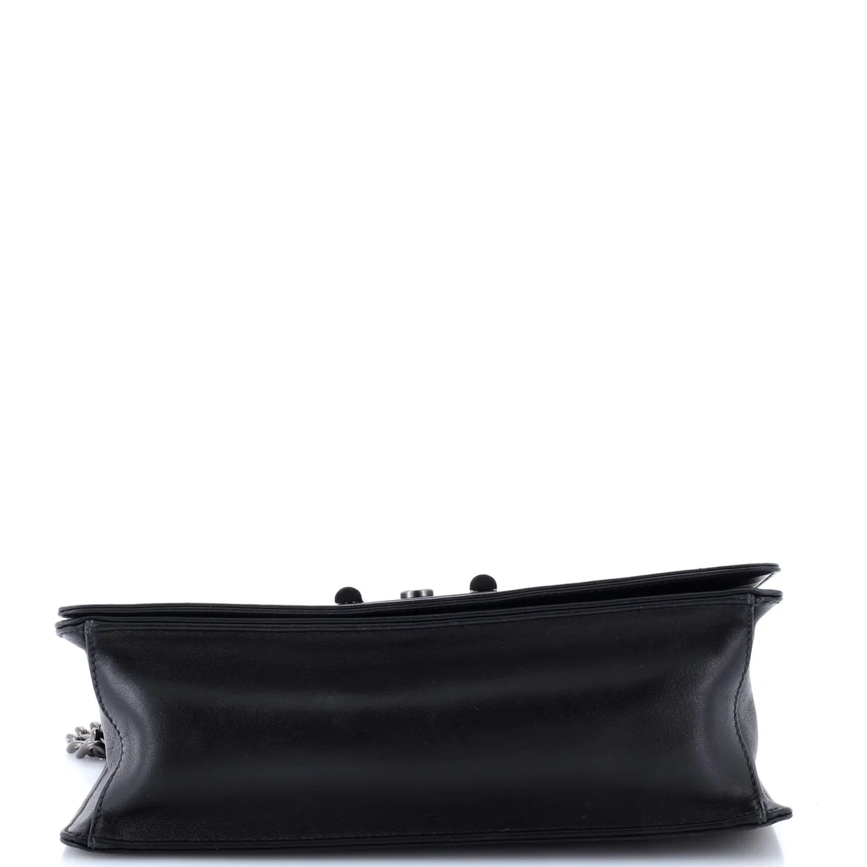 Grommet Lock Flap Chain Shoulder Bag Leather Medium - Deep Luxury