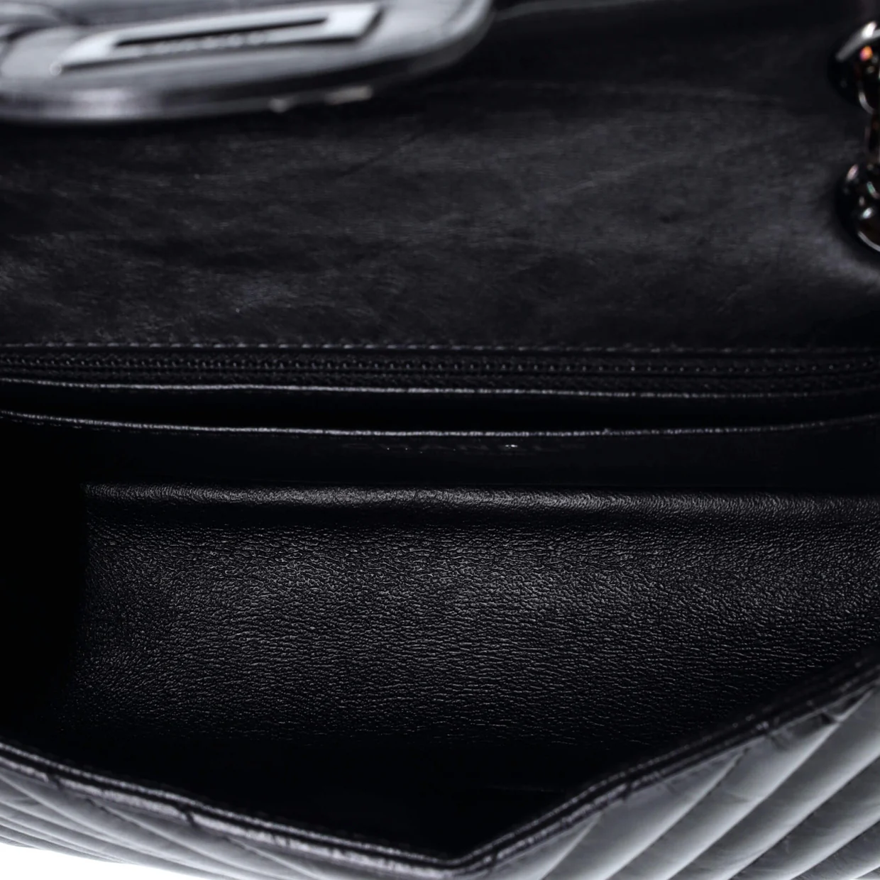 So Black Reissue 2.55 Flap Bag Chevron Aged Calfskin Mini - Deep Luxury