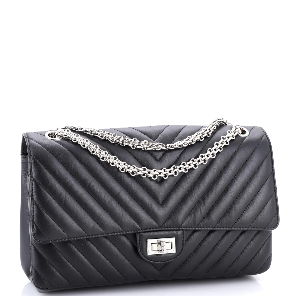 Reissue 2.55 Flap Bag Chevron Aged Calfskin 226 - Deep Luxury