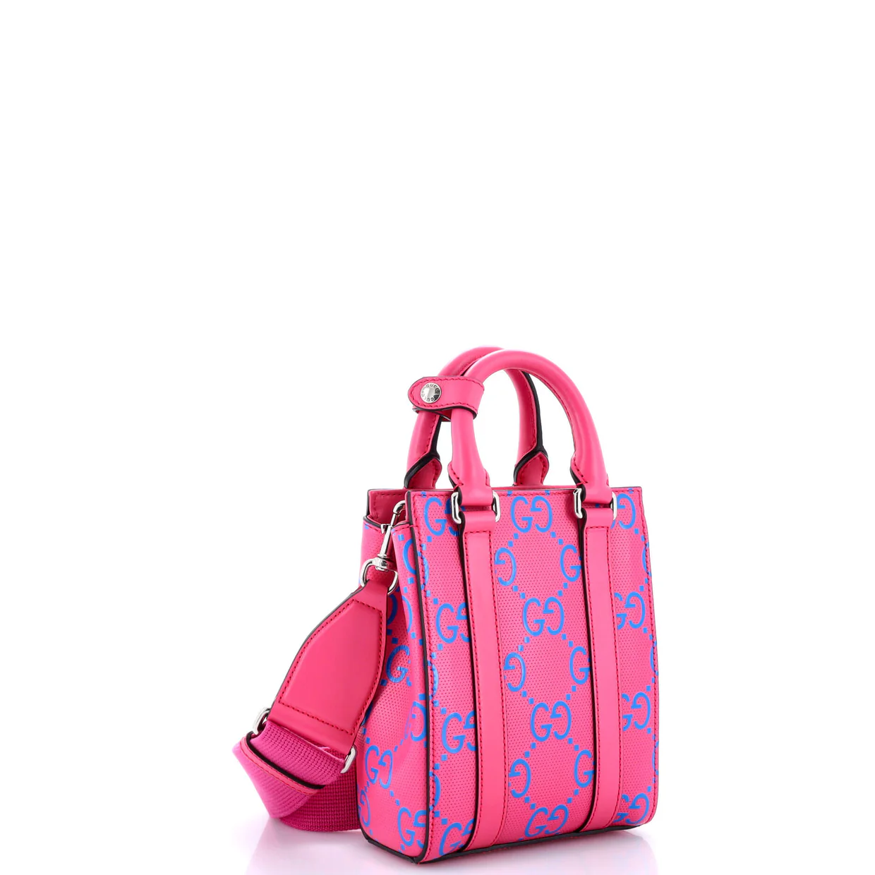 Convertible Open Tote GG Embossed Perforated Leather Mini - Deep Luxury