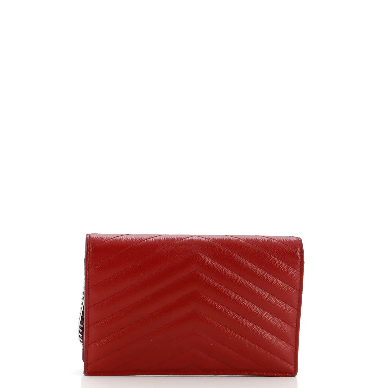 Classic Monogram Wallet on Chain Matelasse Chevron Leather Small - Deep Luxury