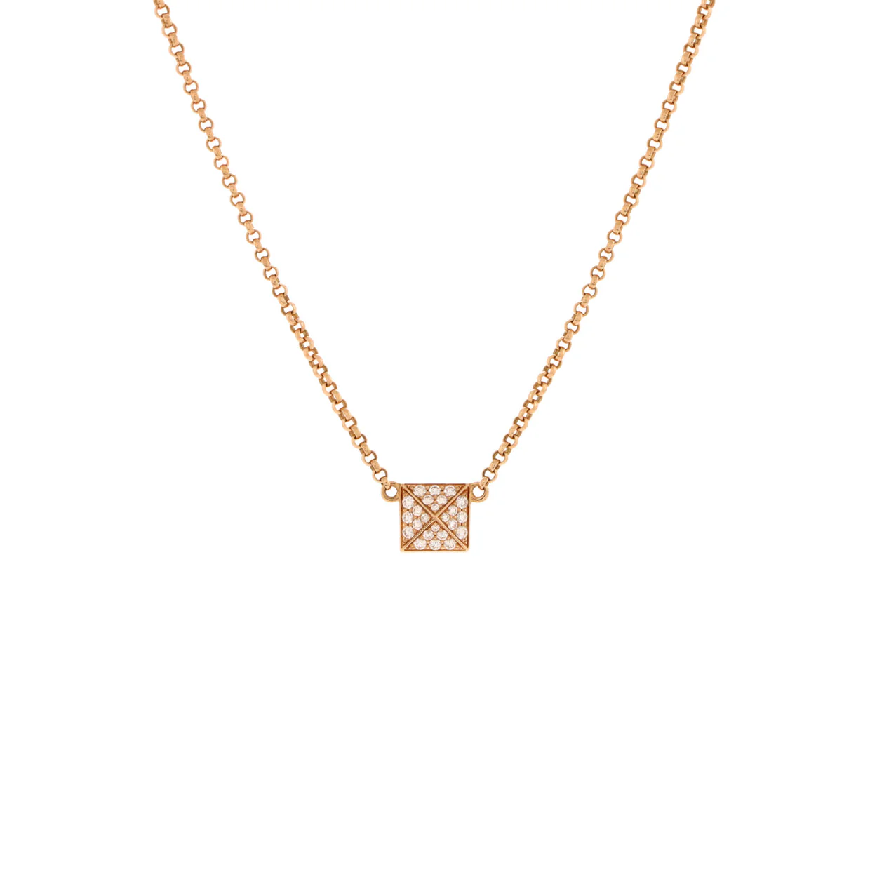 Clou d'H Pendant Necklace 18K Rose Gold with Diamonds Small - Deep Luxury
