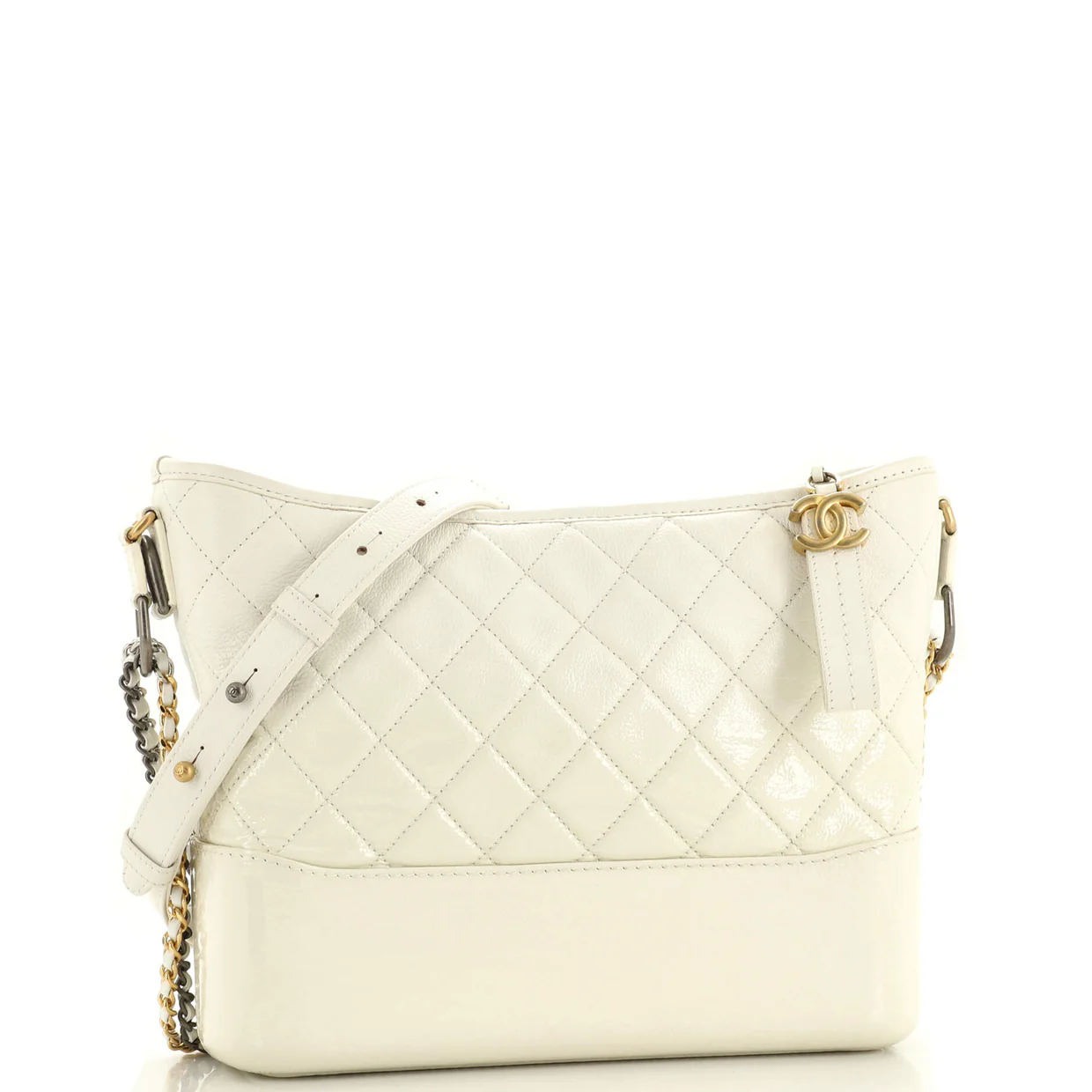 Gabrielle Hobo Quilted Goatskin and Patent Medium - Deep Luxury