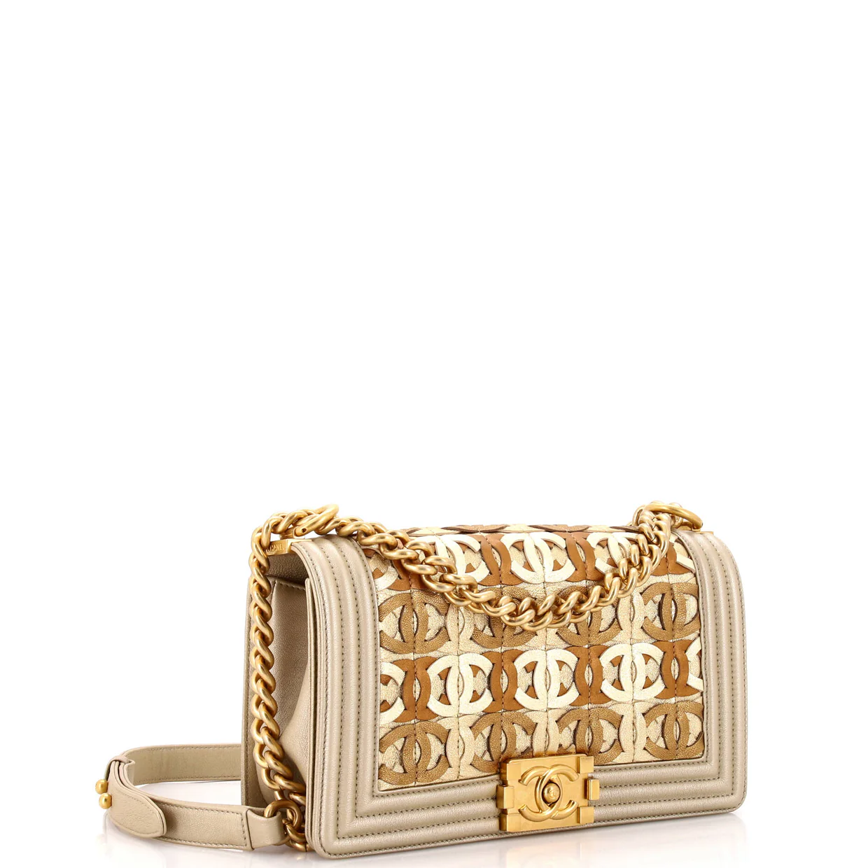 Boy Flap Bag Woven Leather Old Medium - Deep Luxury