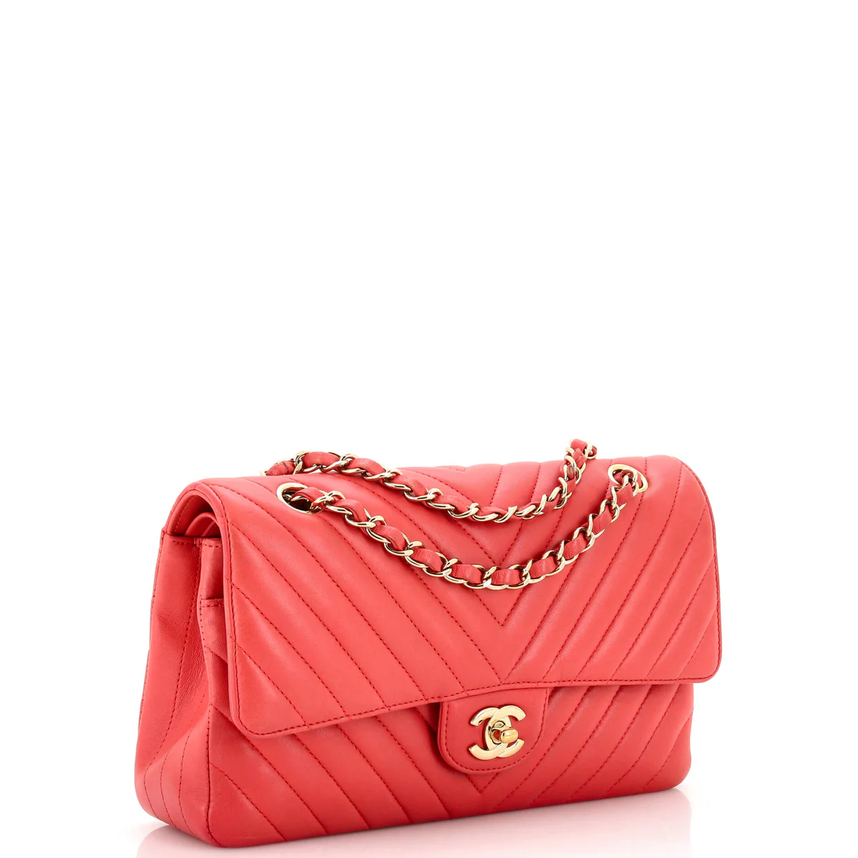 Classic Double Flap Bag Chevron Lambskin Medium - Deep Luxury