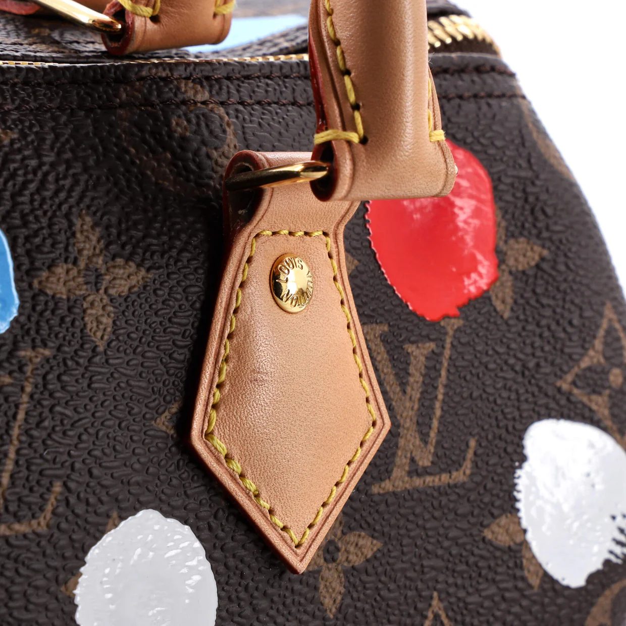 Speedy Bandouliere Bag Yayoi Kusama Painted Dots Monogram Canvas 25 - Deep Luxury