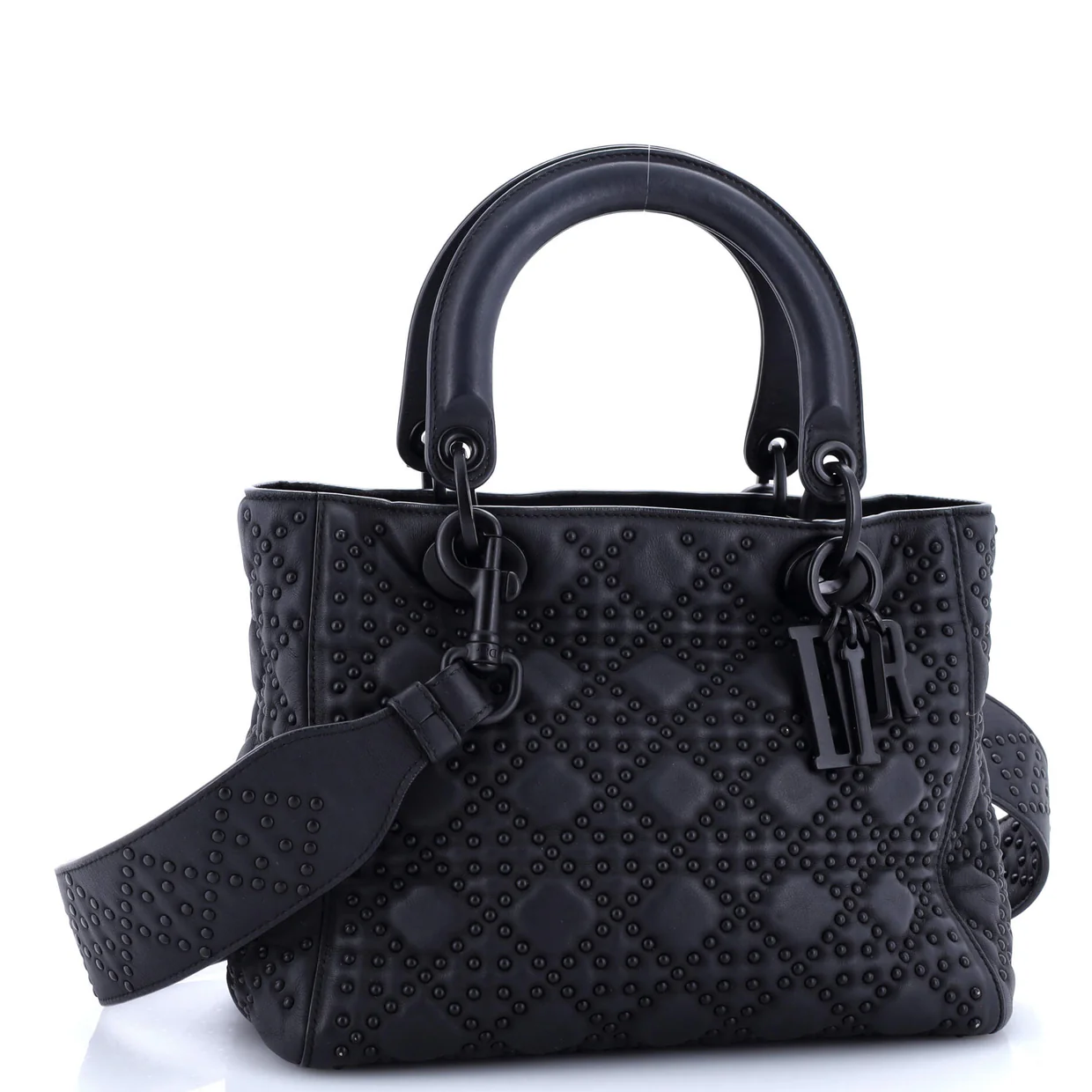 Ultra Matte Supple Lady Dior Bag Cannage Studded Lambskin Medium - Deep Luxury
