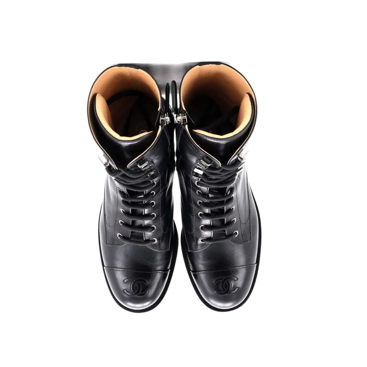 Women's Cap Toe CC Mid-Calf Combat Boots Leather - Deep Luxury