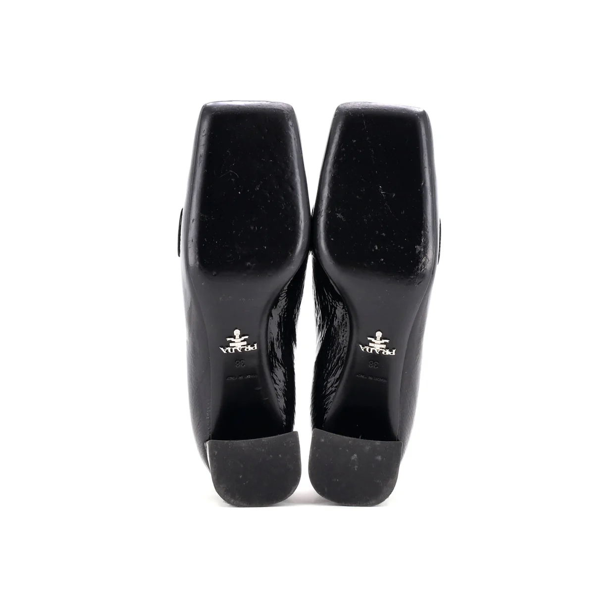 Women's Triangle Logo Heeled Pumps Patent - Deep Luxury
