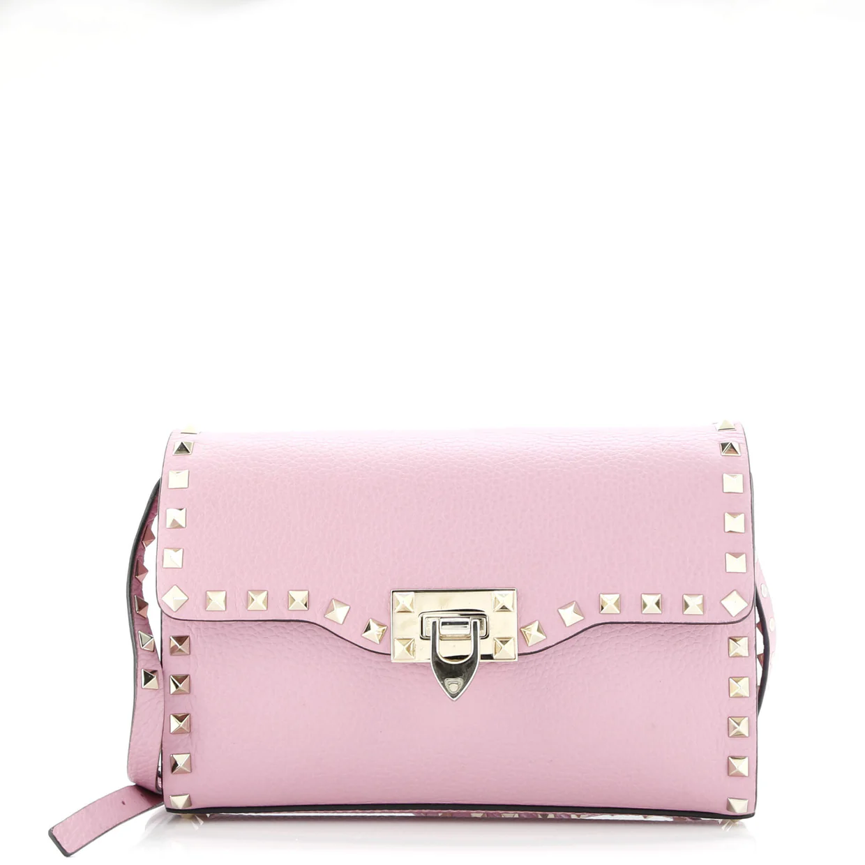 Rockstud Flip Lock Flap Bag Leather Medium - Deep Luxury