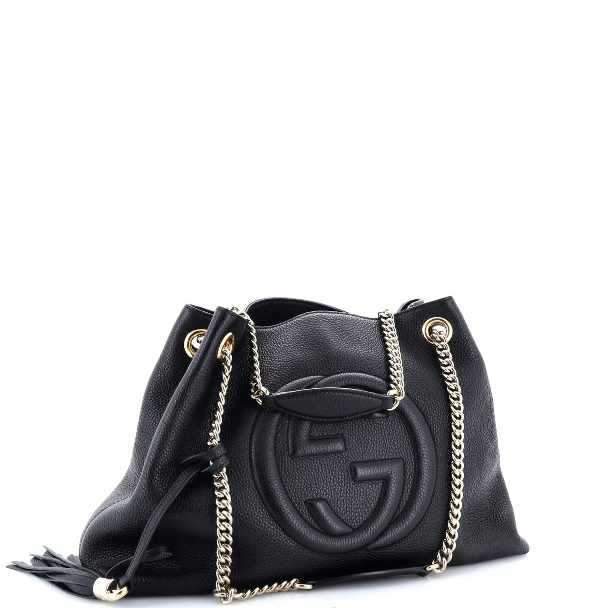 Soho Chain Strap Shoulder Bag Leather Medium - Deep Luxury