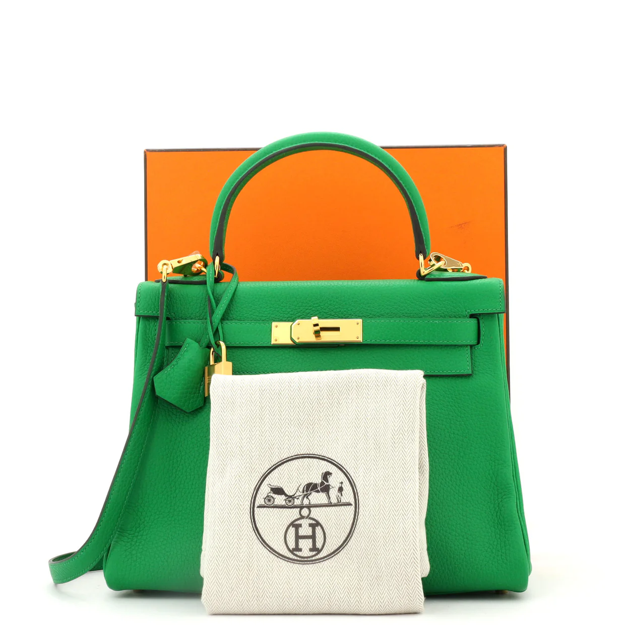 Kelly Handbag Bamboo Clemence with Gold Hardware 28 - Deep Luxury
