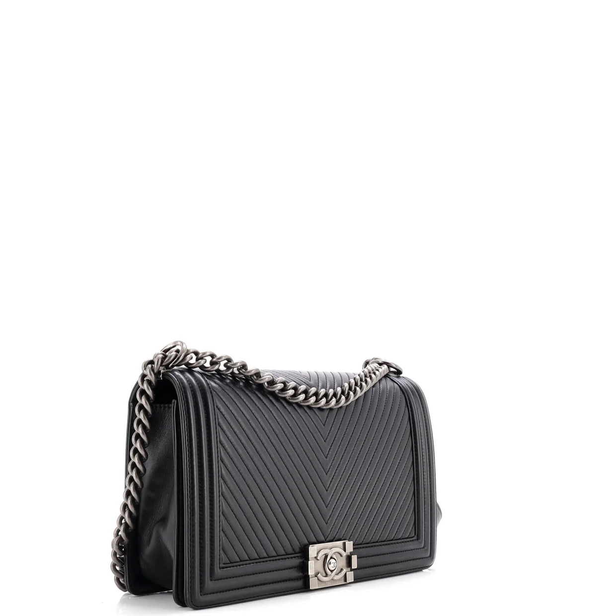 Boy Flap Bag Chevron Lambskin New Medium - Deep Luxury