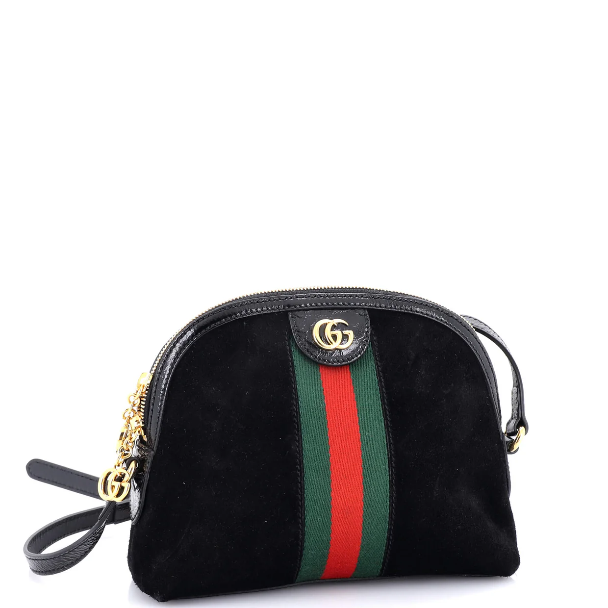 Ophidia Dome Shoulder Bag Suede Small - Deep Luxury