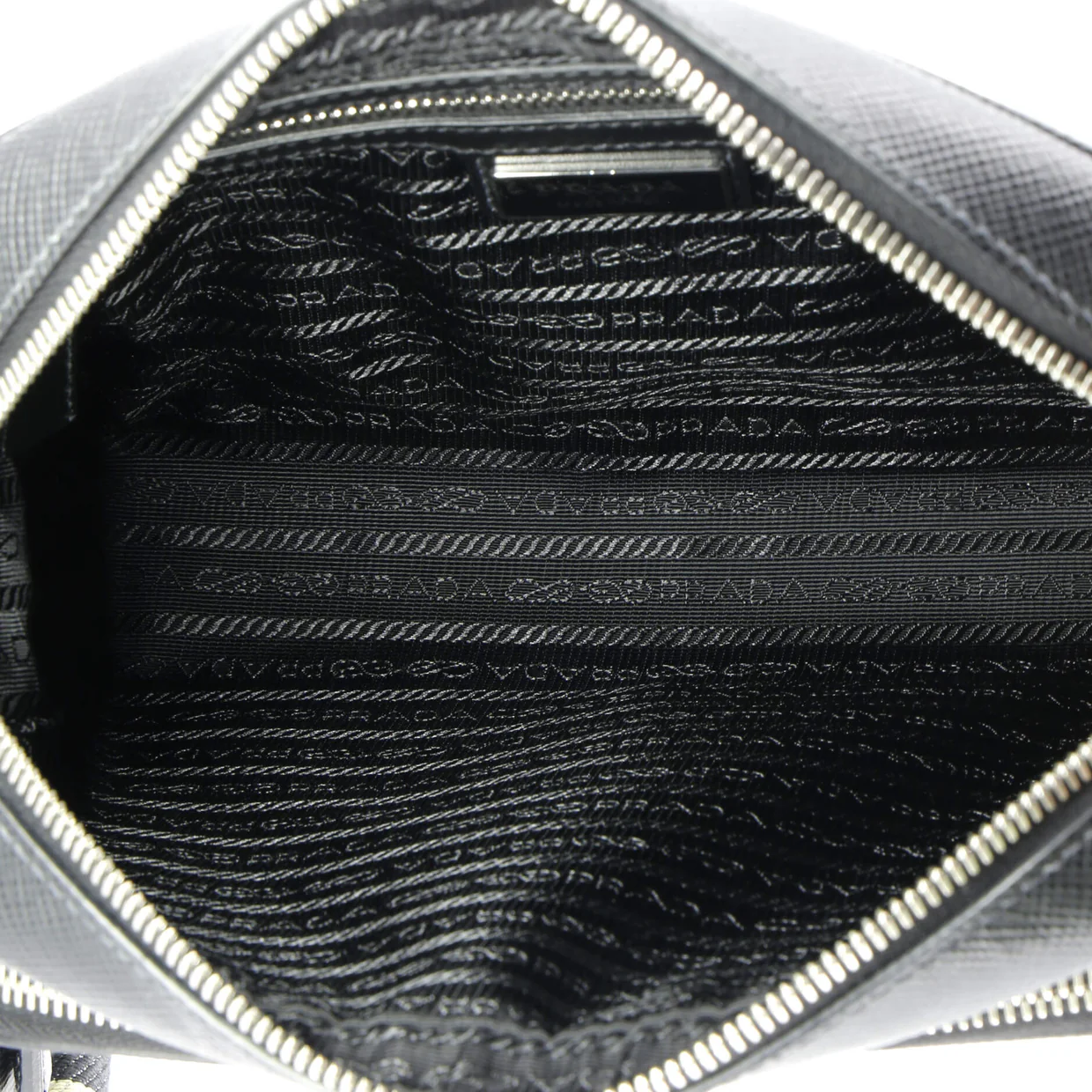 Triangle Logo Messenger Bag Embossed Saffiano Leather Small - Deep Luxury