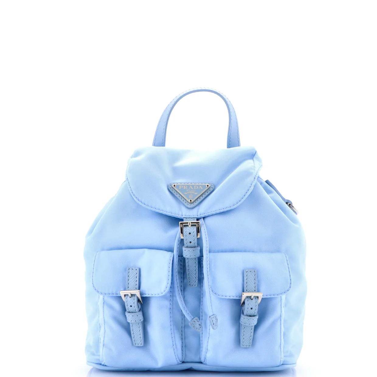 Double Pocket Backpack Chain Shoulder Bag Re-Nylon Mini - Deep Luxury