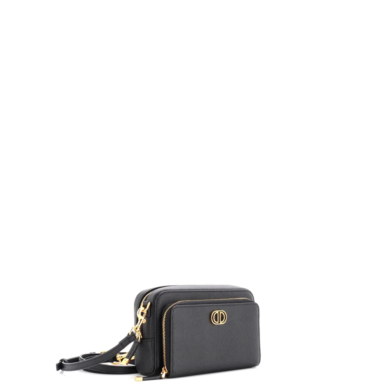 Caro Double Pouch Crossbody Bag Leather - Deep Luxury