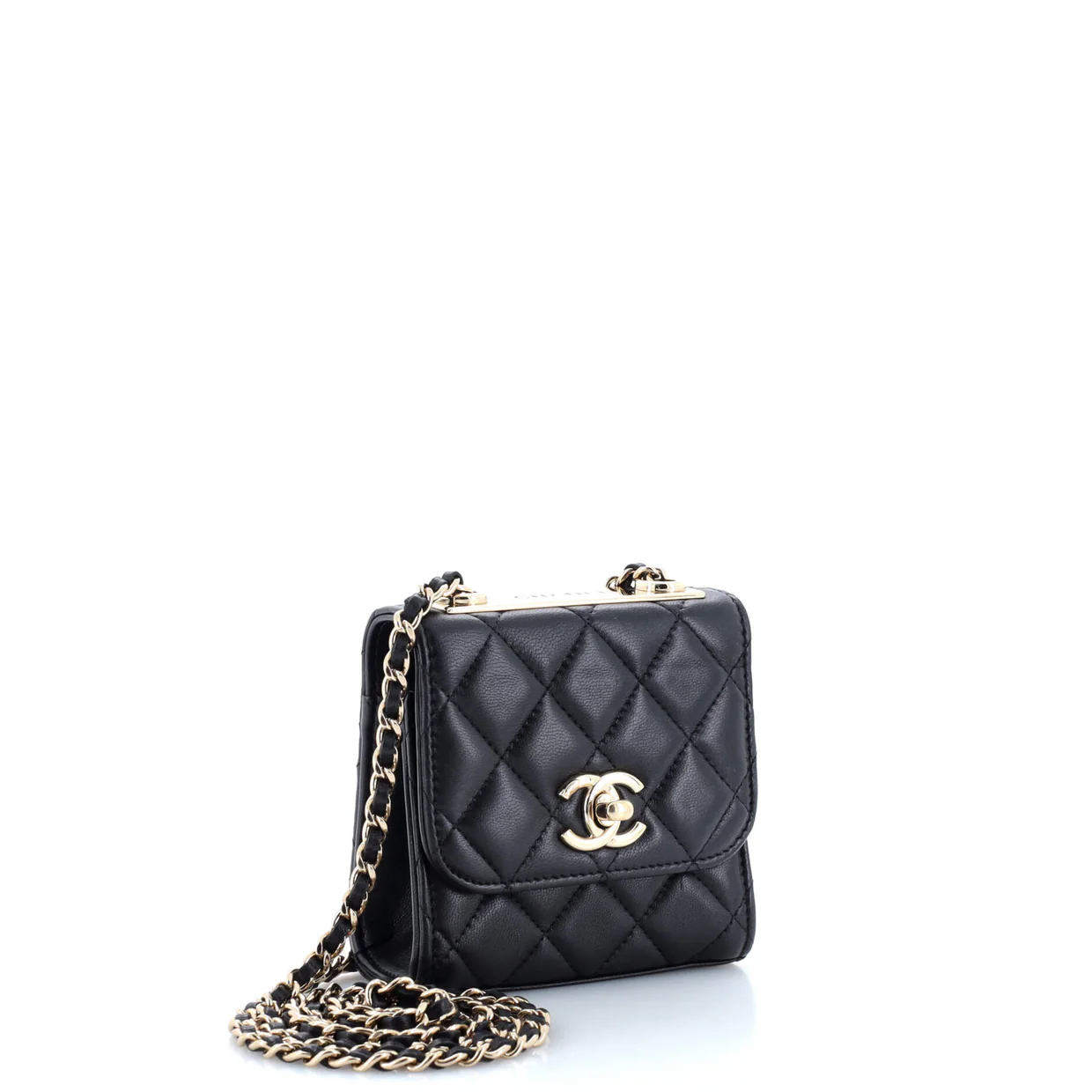 Trendy CC Clutch with Chain Quilted Lambskin Small - Deep Luxury