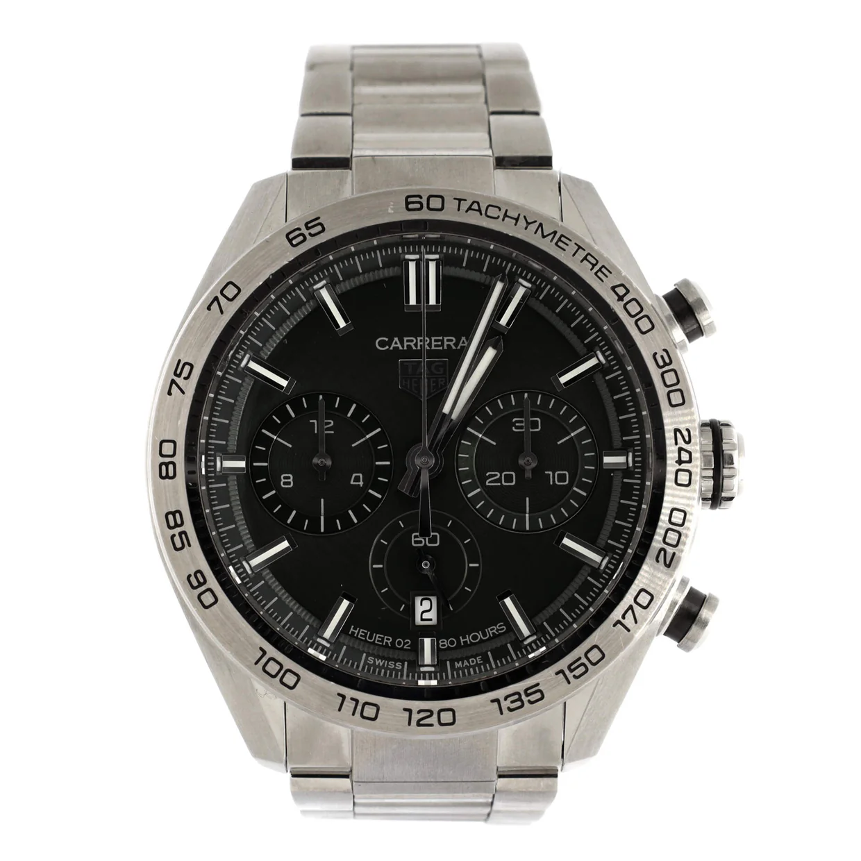 Carrera Calibre Heuer 02 Chronograph Automatic Watch Stainless Steel 44 - Deep Luxury